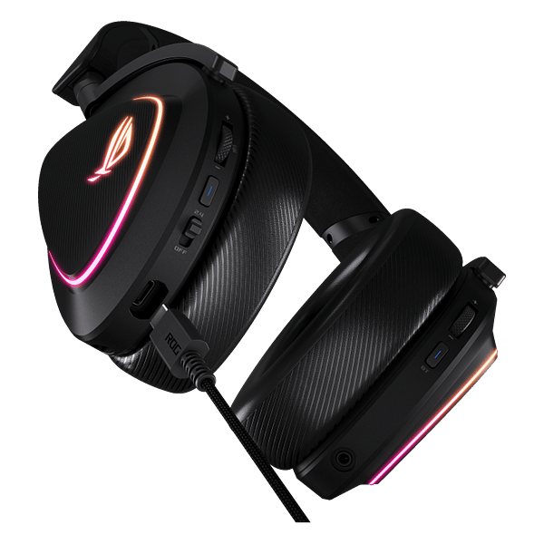ASUS ROG Delta II Auriculares inalámbricos RGB gaming sonido HiRes DAC ESS Quad micrófono desmontable con cancelación de ruido AI