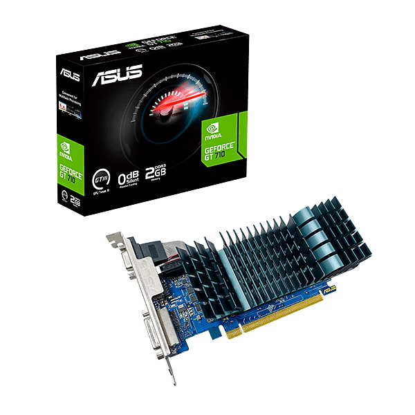 Asus GeForce GT 710 Evo Low Profile 2GB GDDR3  Tarjeta Gráfica Nvidia