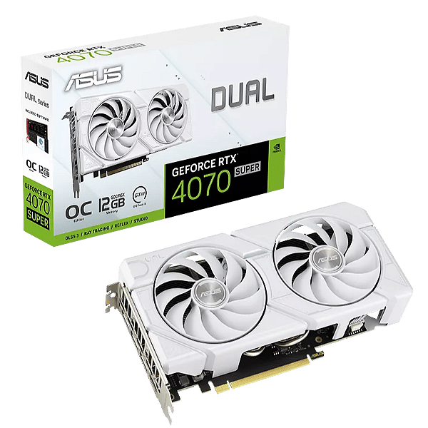 Asus Dual GeForce RTX 4070 Super OC White 12GB GDDR6X DLSS3  Tarjeta Gráfica Nvidia