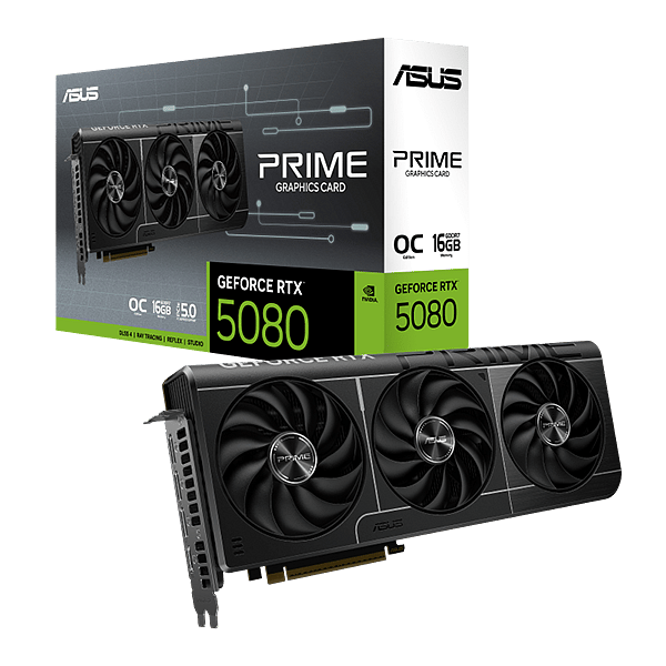 Asus GeForce RTX 5080 Prime OC 16GB GDDR7 DLSS4  Tarjeta Gráfica Nvidia