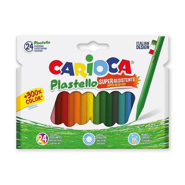 Ceras de Colores Carioca Plastello Caja 24 unidades Colores Surtidos