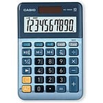 Casio MS-100EM Calculadora de Escritorio | Pantalla LCD de 10 dígitos Solar y Pilas Color Azul