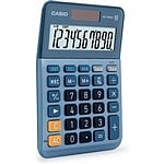 Casio MS100EM Calculadora de Escritorio  Pantalla LCD de 10 dígitos Solar y Pilas Color Azul