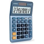 Casio MS120EM Calculadora de Escritorio  Pantalla LCD de 12 dígitos Solar y Pilas Color Azul