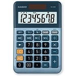 Casio MS80E Calculadora de Escritorio | Pantalla LCD de 8 dígitos Solar y Pilas Color Azul