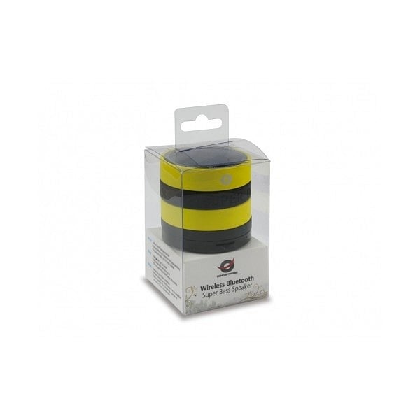 Conceptronic negro amarillo BT micro SD y radio  altavoz
