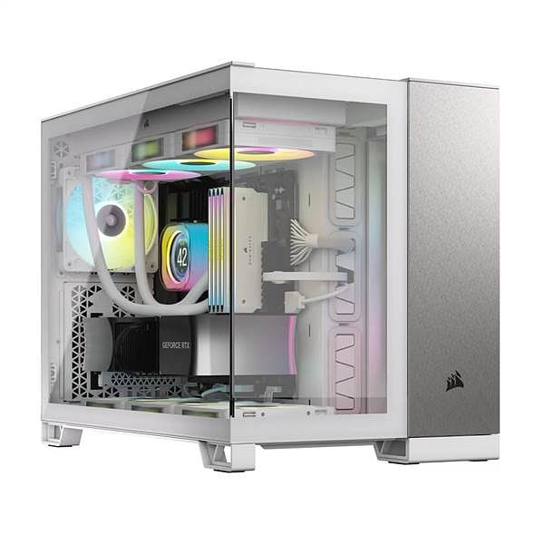 Corsair 2500x Doble  Caja MATX Cristal templado Blanco  Gris Satinado