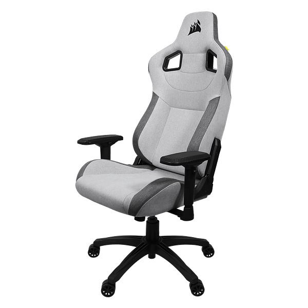 Corsair T3 RUSH Fabric  Silla Gaming Reclinable Ergonómica con Soporte Lumbar y Cervical Grey  White