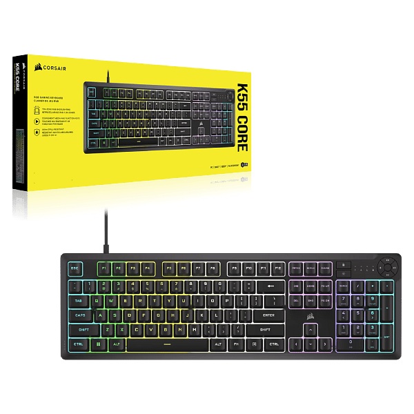 Corsair K55 CORE RGB Negro  Teclado mecánico