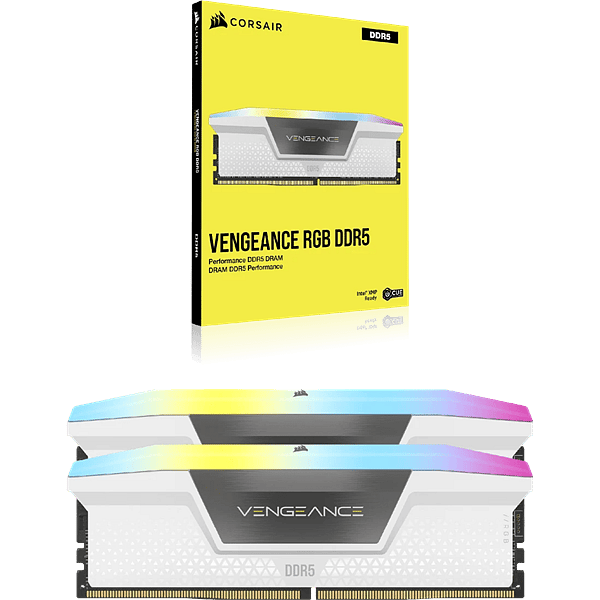 Corsair Vengeance RGB 32GB 2x16GB 6400MHz  RAM DDR5 CL32 Blanca