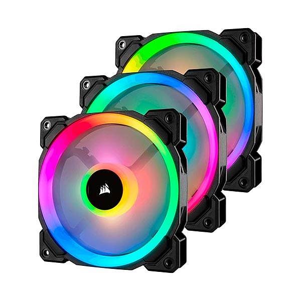 VENTILADOR CAJA ADICIONAL 12X12 CORSAIR LL120 RGB NEGRO PACK