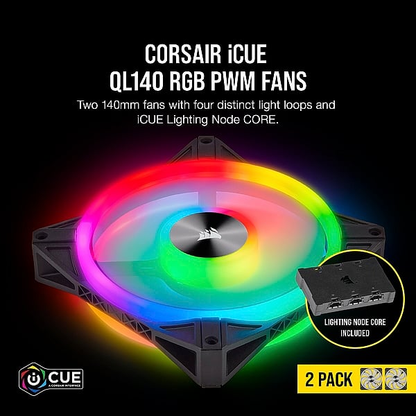 Corsair QL140 RGB Dual Pack 140mm  Ventilador