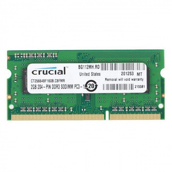 Crucial DDR3L 1600 2GB SO DIMM  Memoria RAM