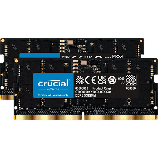 Crucial 32GB Kit 2 x 16GB DDR55200 SODIMM  Memoria RAM