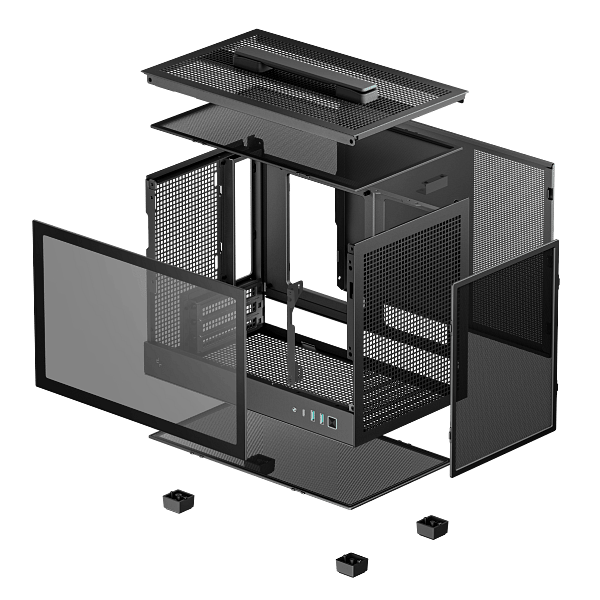 Deepcool CH160 USBC Negra  Caja Mini ITX Cristal Templado