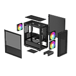 Deepcool CH360 ARGB   Caja Negra Cristal Templado