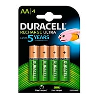 Duracell Pilas Recargables Recharge Ultra AA 2500mAh 4 uds