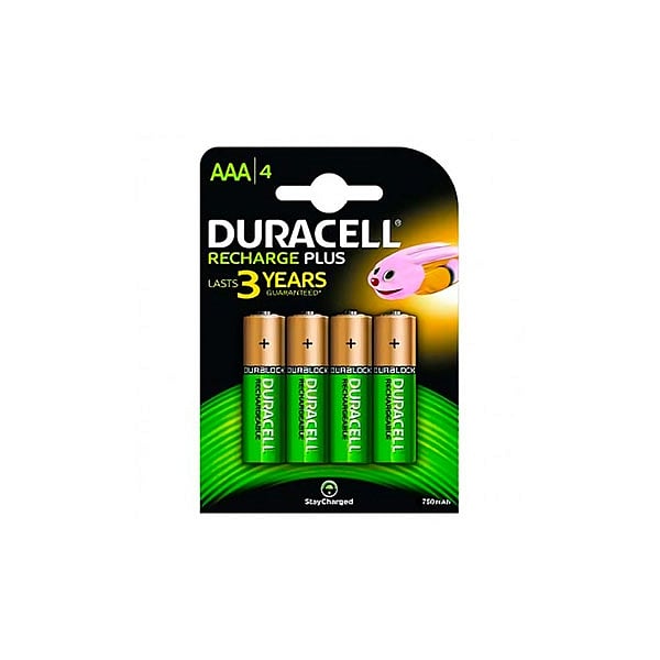 Duracell Pilas Recargables Recharge Plus AAA 750mAh 4 uds