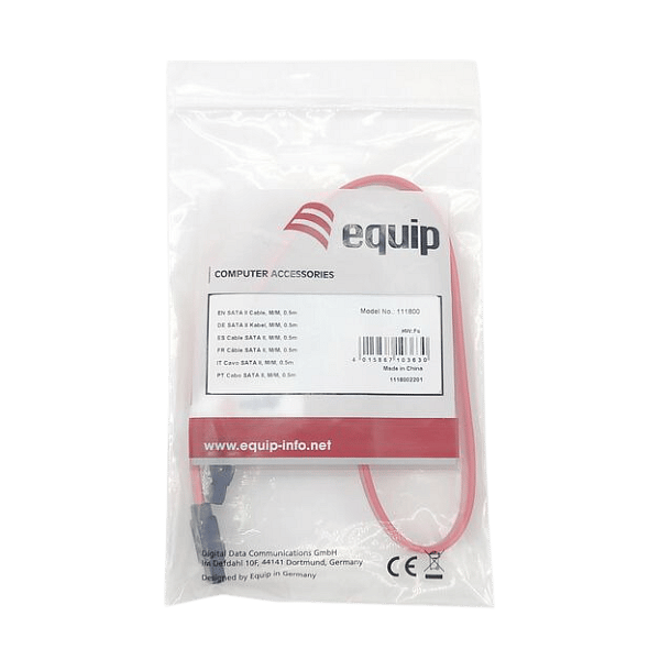 Equip Cable SATA II M A SATA II M 05m Rojo  Cable de datos