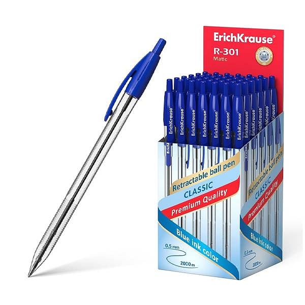 Bolígrafo Automático R301 Classic Matic 10 Tinta Azúl Erich Krause