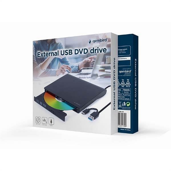 Gembird DVDUSB03 Grabadora Externa USBC  USB 30 Negro