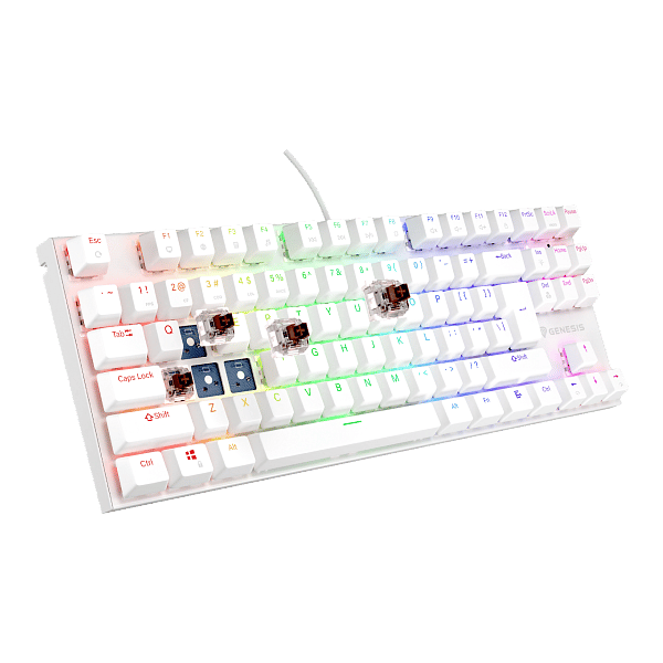 Genesis Thor 303 TKL Blanco RGB Brown Switch  Teclado