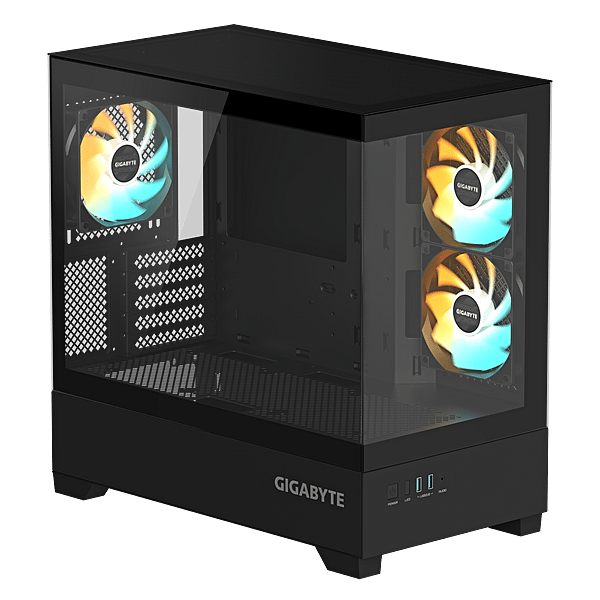 Gigabyte AORUS C201 Panoramic  Caja mATX ARGB Cristal Templado USB 30 Black RGB Fusion