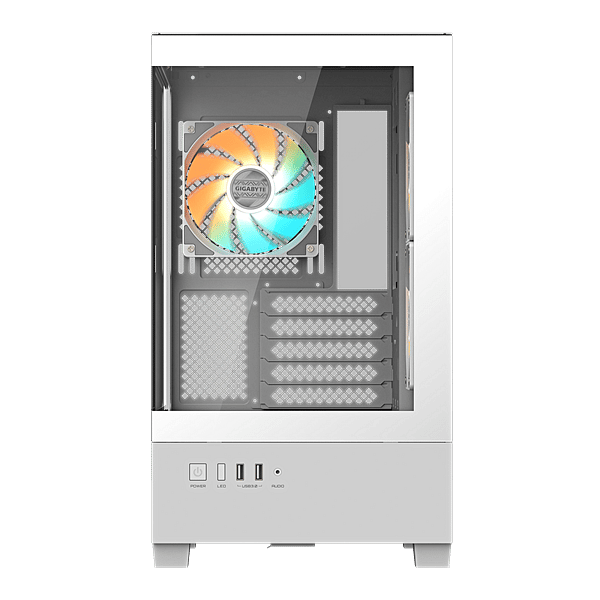 Gigabyte AORUS C201 Panoramic ICE  Caja mATX ARGB Cristal Templado USB 30 White RGB Fusion