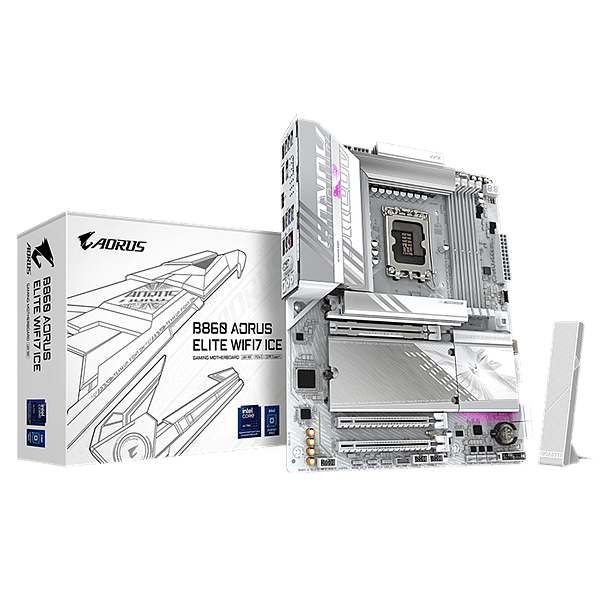 Gigabyte B860 Aorus Elite Ice  WiFi 7 Bluetooth 54  DDR5  ATX  Blanca  Placa Base Intel 1851