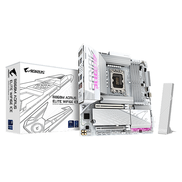 Gigabyte B860M Aorus Elite Ice  WiFi 6E Bluetooth 53  DDR5  MicroATX  Blanca  Placa Base Intel 1851