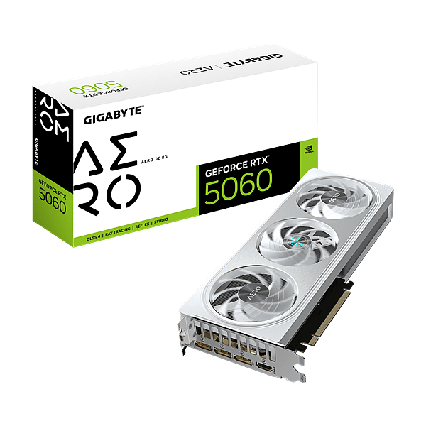Gigabyte GeForce RTX 5060 Aero OC 8GB GDDR7 DLSS4  Tarjeta Gráfica Nvidia