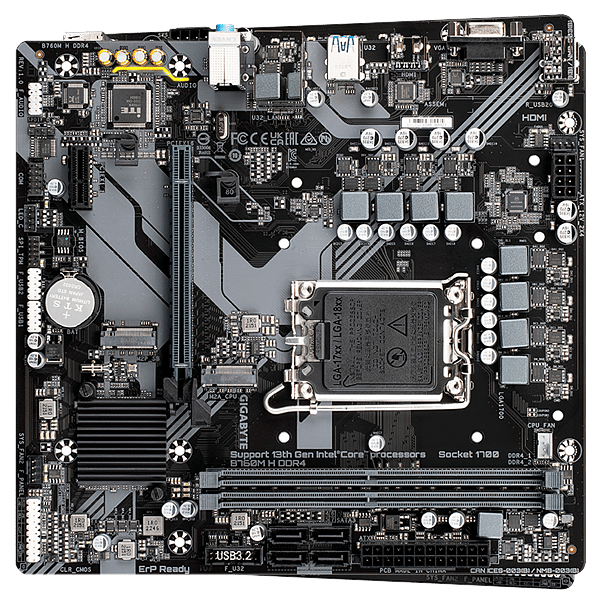 Gigabyte B760MH DDR4  MicroATX  Placa Base Intel 1700