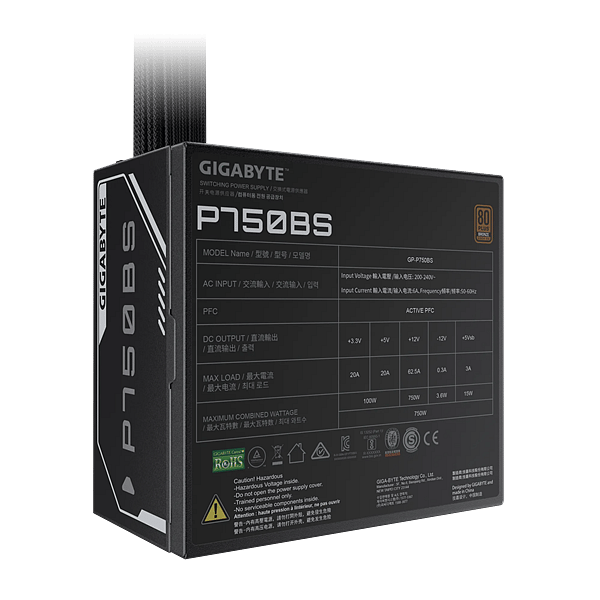 Gigabyte 750W 80 Plus Bronze  Fuente de Alimentacion