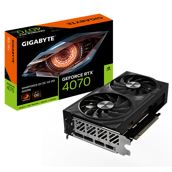 Gigabyte GeForce RTX 4070 Windforce 2X OC V2 12GB GDDR6 DLSS3  Tarjeta Gráfica Nvidia