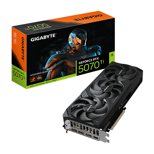 Gigabyte GeForce RTX 5070 Ti Windforce OC SFF 16GB GDDR7 DLSS4  Tarjeta Gráfica Nvidia