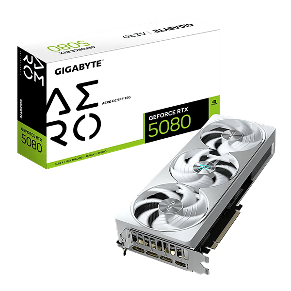 Gigabyte GeForce RTX 5080 Aero OC SFF 16GB GDDR7 DLSS4  Tarjeta Gráfica Nvidia