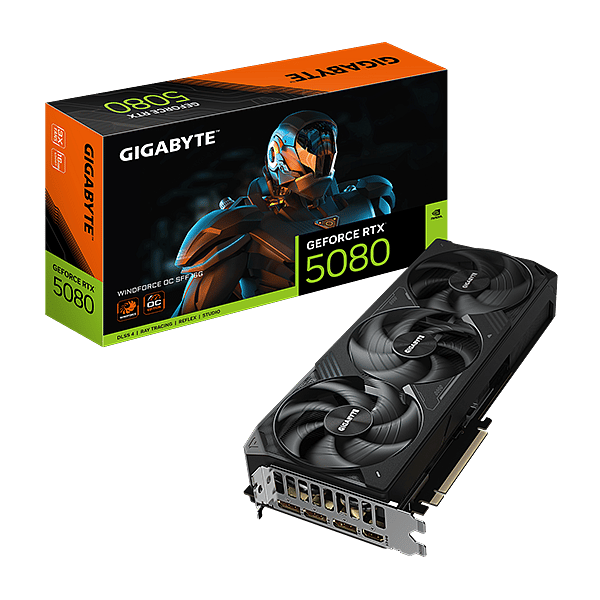 Gigabyte GeForce RTX 5080 Windforce OC SFF 16GB GDDR7 DLSS4  Tarjeta Gráfica Nvidia