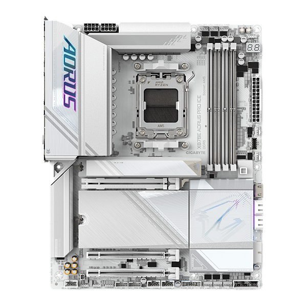 Gigabyte X870E Aorus Pro Ice  WiFi 7 Bluetooth 54  DDR5  ATX  Blanca  Placa Base AM5