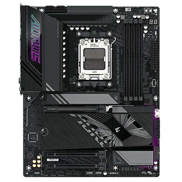 Gigabyte X870E Aorus Elite  WiFi 7  Bluetooth  PCIe 50  DDR5  ATX  Placa Base AM5