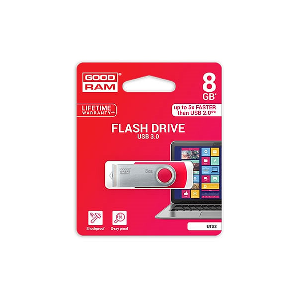 GOODRAM Pendrive 8GB UTS3 USB 30 Rojo  Memoria