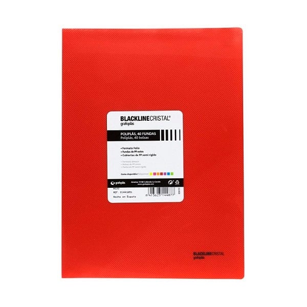 Grafoplás Carpeta Poliplás Backline con 40 fundas Rojo