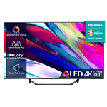 HISENSE 65  TV QLED 4K 65A7KQ Smart TV Quantum Dot Colour Dolby Vision Alexa Built in VIDAA Voice DVBT2 H265