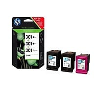 HP 301 pack 3 cartuchos 2 x negro y 1 tricolor - Tinta