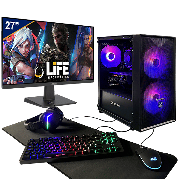 PC Gaming Pack Premium  iLIFE Legend Hero  Monitor 27  Periféricos 6en1  Intel Core i5 12400F 32GB 1TB RTX 4060  Ordenador eSports PC Gamer Profesional