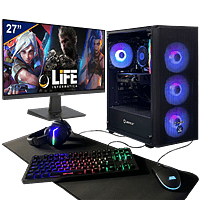 PC Gaming Pack Premium | iLIFE Legend X + Monitor 27" + Periféricos 6en1 | Intel Core i5 12400F 32GB 1TB RTX 4060 | Ordenador eSports PC Gamer Profesional