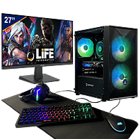 PC Gaming Pack Premium | iLIFE Legend Plus Z + Monitor 27" + Periféricos 6en1 | Intel Core i5 12400F 32GB 1TB RTX 4070 Super | Ordenador eSports PC Gamer Profesional