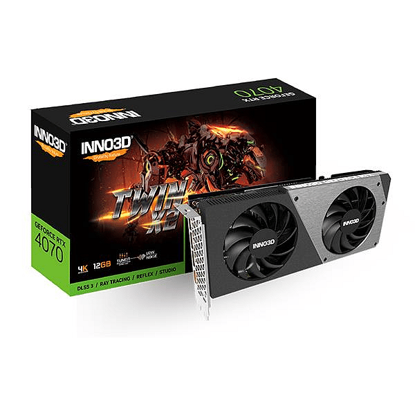 Inno3D GeForce RTX 4070 Twin X2 12GB GDDR6 DLSS3  Tarjeta Gráfica Nvidia