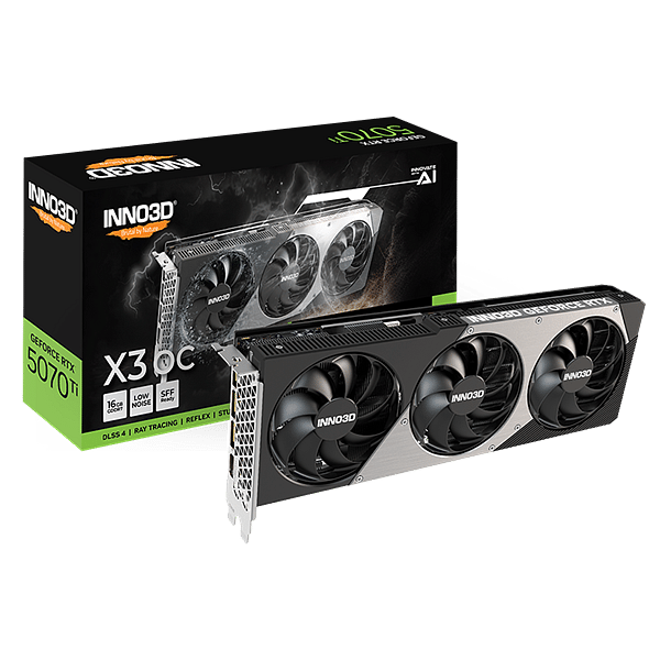 Inno3D GeForce RTX 5070 Ti X3 OC 16GB GDDR7 DLSS4  Tarjeta Gráfica Nvidia