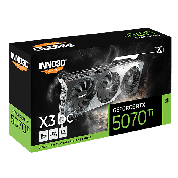 Inno3D GeForce RTX 5070 Ti X3 OC 16GB GDDR7 DLSS4  Tarjeta Gráfica Nvidia