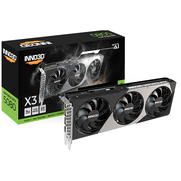Inno3D GeForce RTX 5080 X3 16GB GDDR7 DLSS4  Tarjeta Gráfica Nvidia
